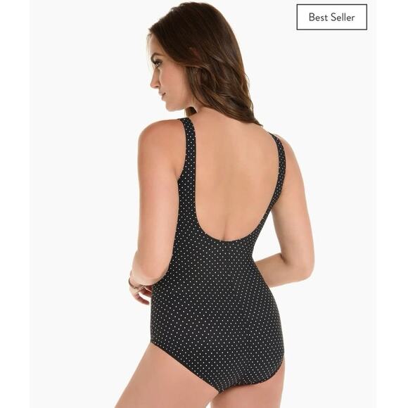 Miraclesuit Pin Point Oceanus One Piece Polka Dot Monokini Swimsuit Size 18 - Picture 3 of 11